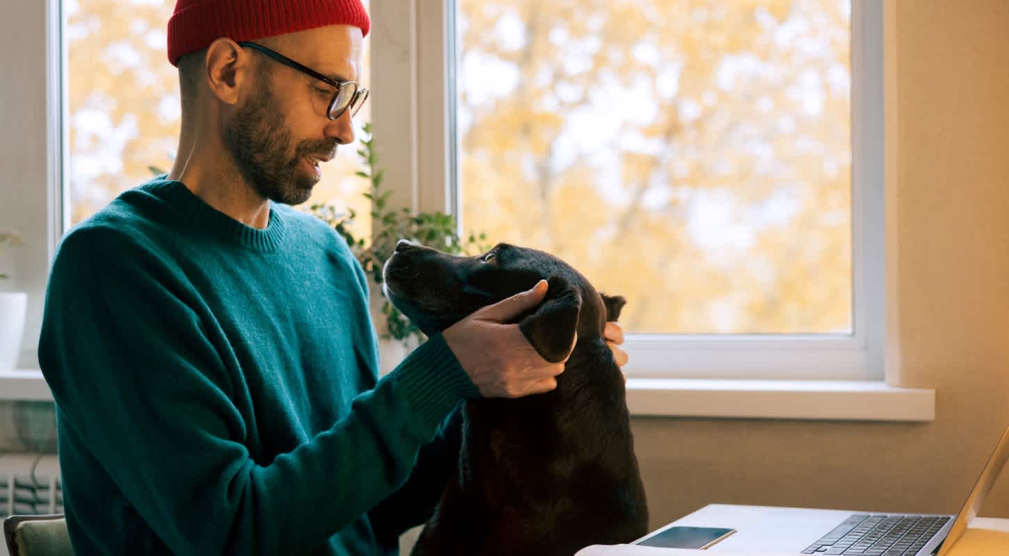 A single man and his dog
