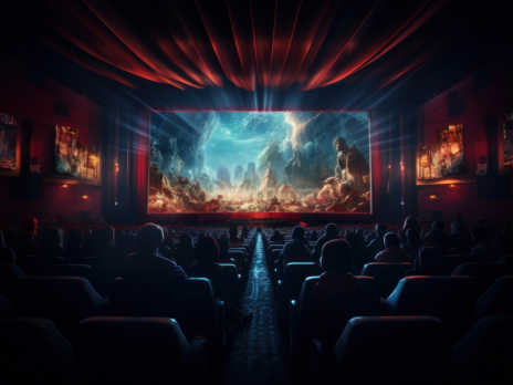 A movie hall full of audience