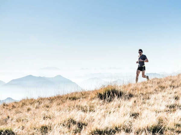 Man running at high altitude