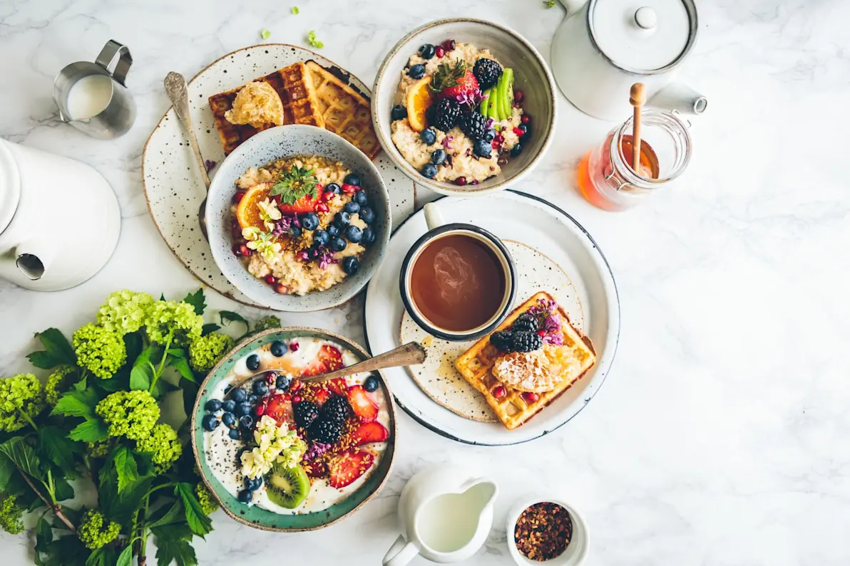 photo of different breakfast plates