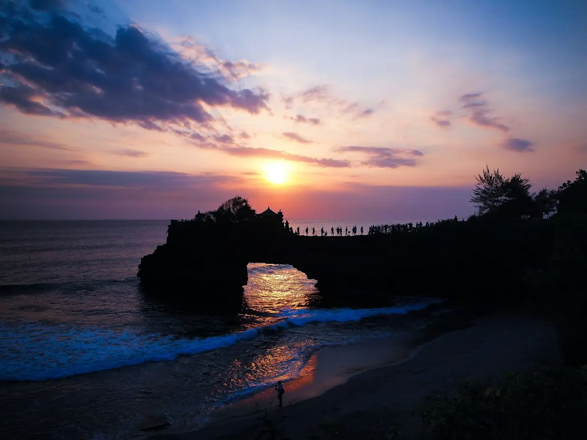 tanah lot at sunset