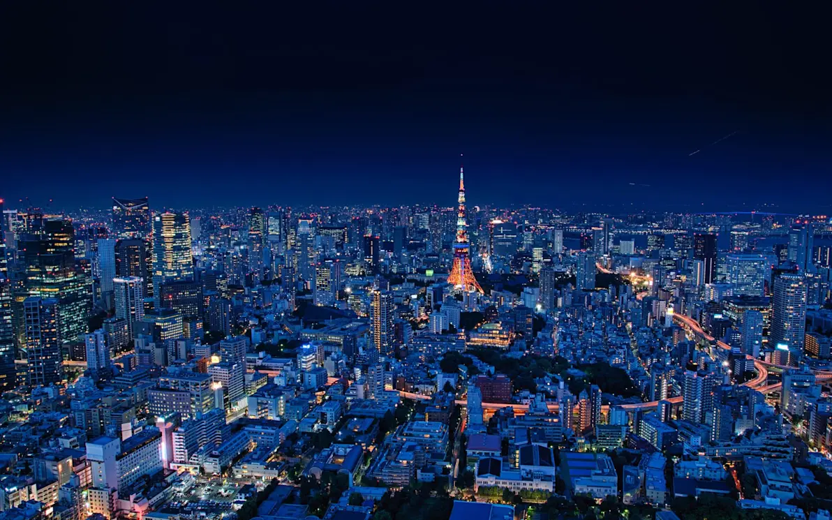 skyline view of tokyo at night