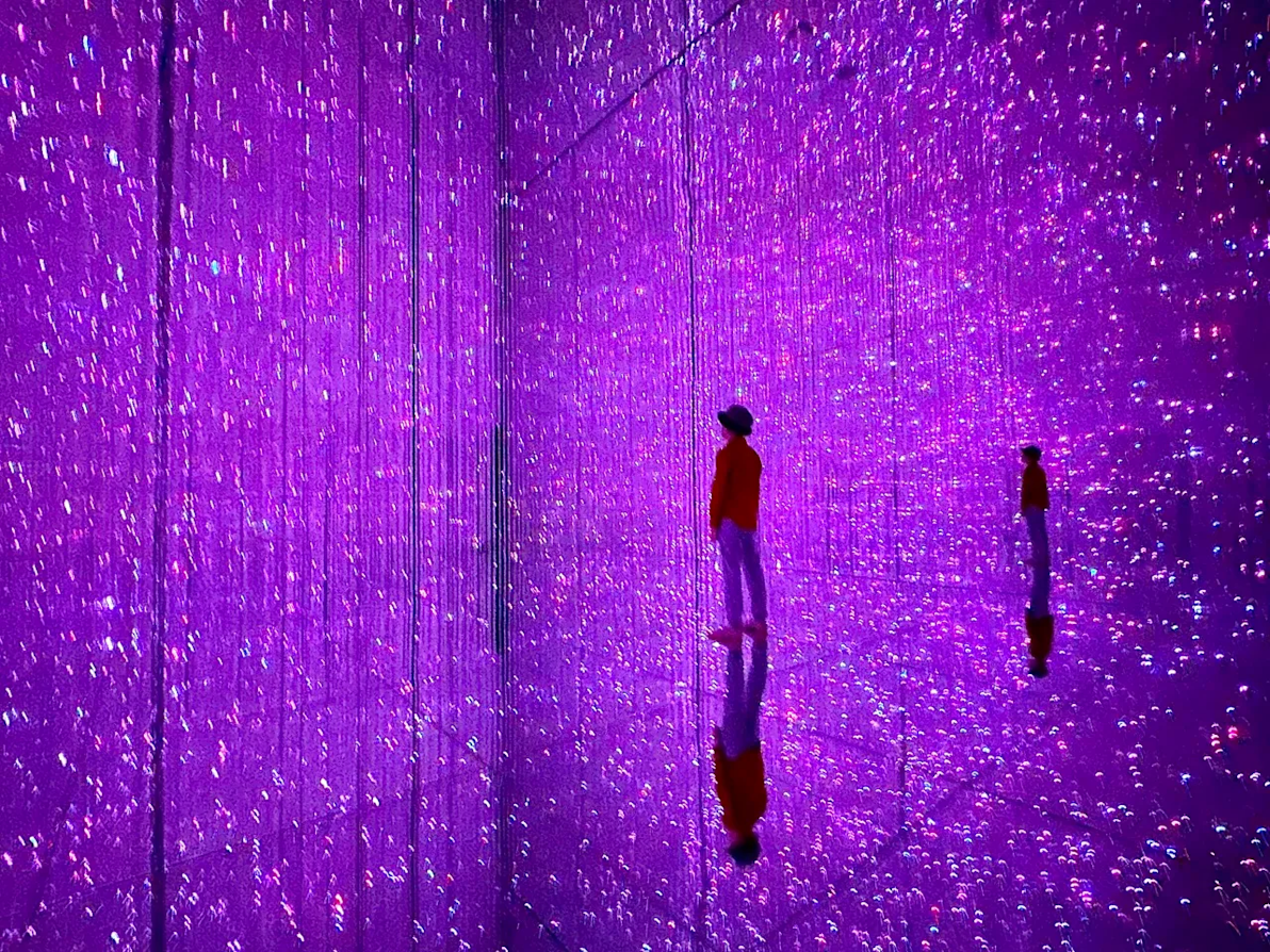 A man watching an art installation at teamLab Planets