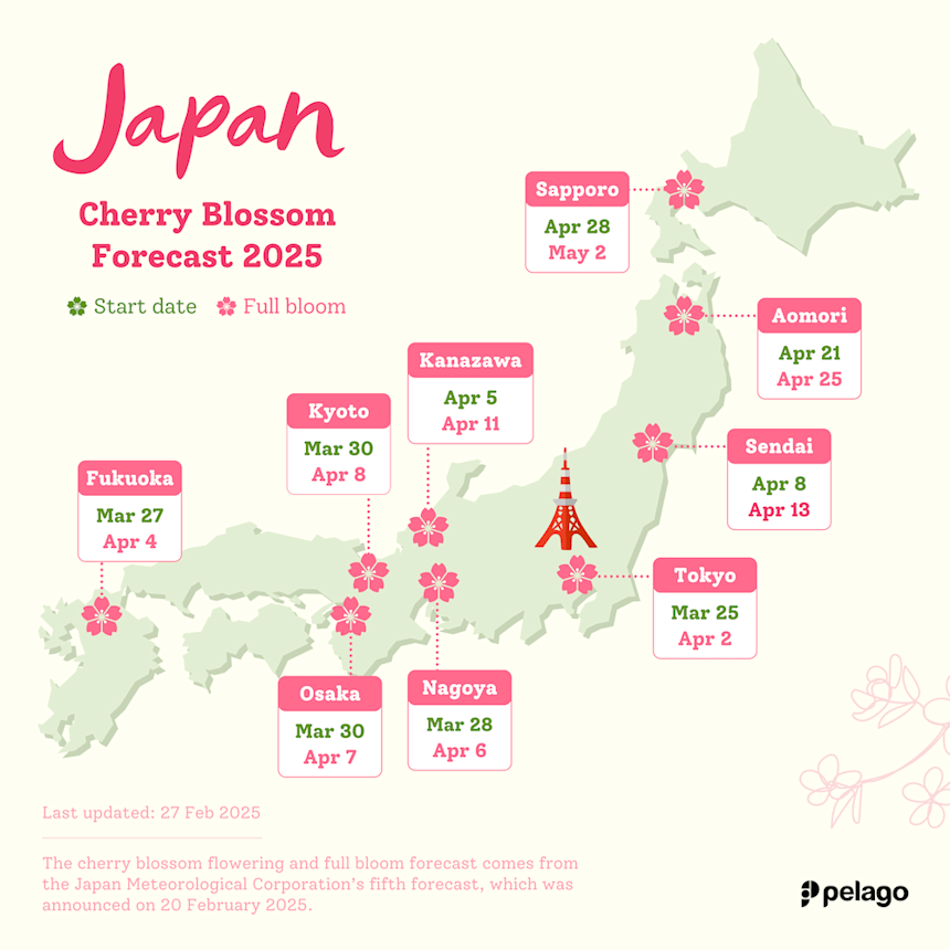 Cherry Blossom Season Japan 2025 Forecast: Best Times to Go (28