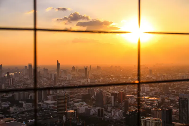 a sunset in Bangkok