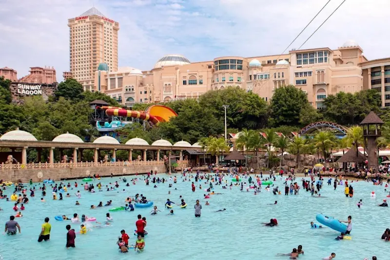 view of Sunway Lagoon pool with numerous people