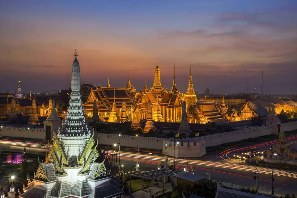 view of The Temple of the Emerald Buddha at night