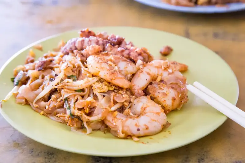 Close-up,On,Popular,Penang,Char,Kuey,Teow,Or,Fried,Noodle