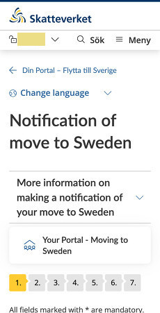 Skatterverket - moving to Sweden