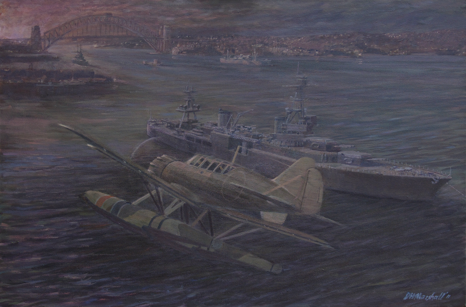 Night reconnaissance flight reveals USN Chicago Sydney, May 30th 1942