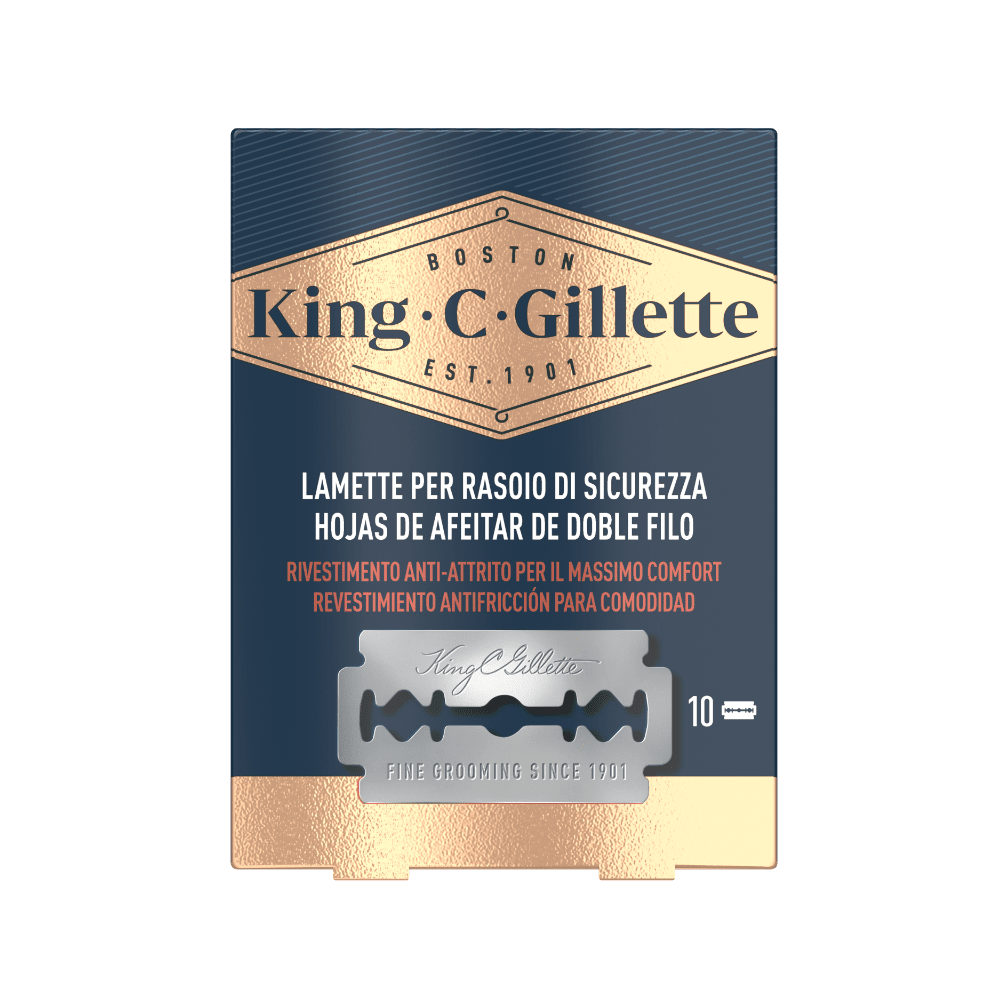 Lama per rasoio di sicurezza King C. Gillette per una rasatura precisa e uniforme