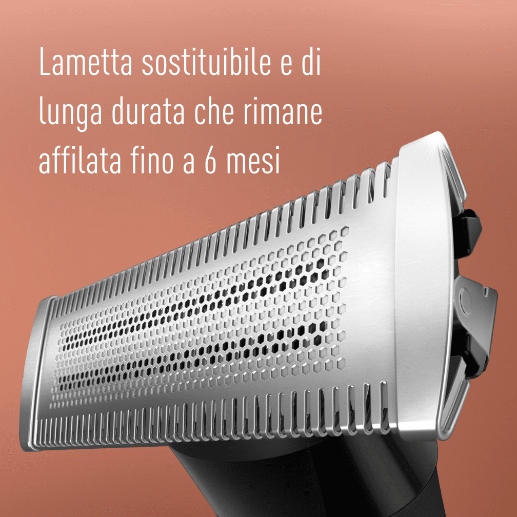 King C. Gillette REGOLABARBA UOMO, Senza Fili, Lame RASOIO Lunga