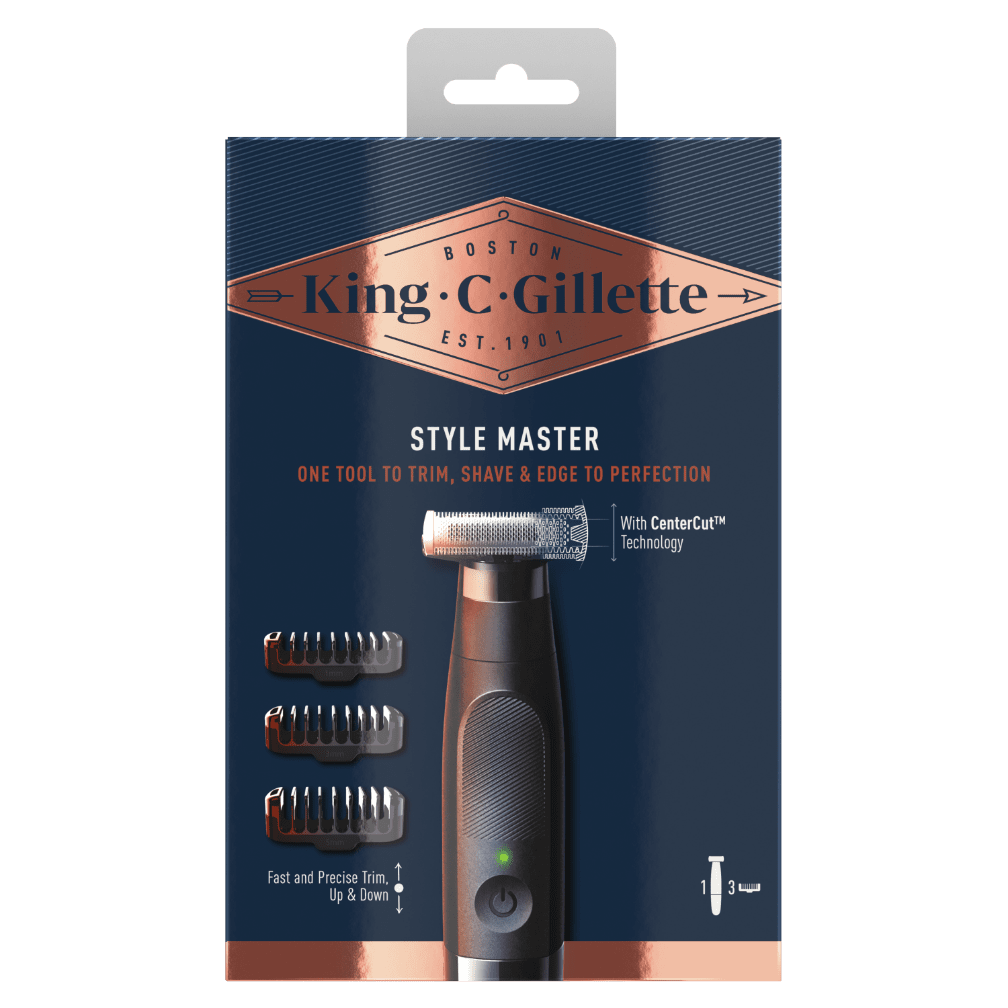 King C. Gillette Kit Regolabarba Uomo, 1 Testina…