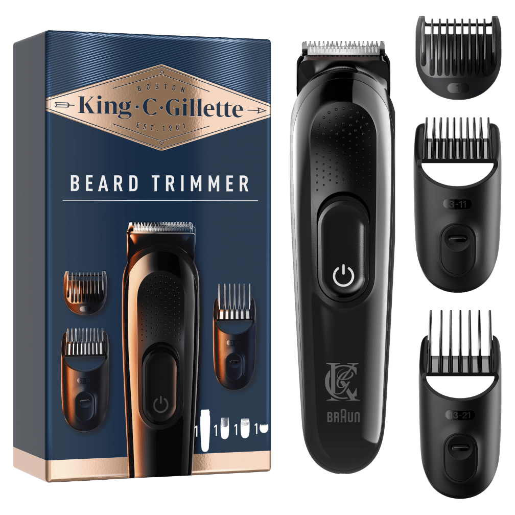 King C. Gillette REGOLABARBA UOMO, Senza Fili, Lame RASOIO Lunga Durata RASOIO  ELETTRICO BARBA Con Testina Lavabile, 4 Pettini Regolatori, Idea Regalo Uomo  -  - Offerte E Coupon: #BESLY!