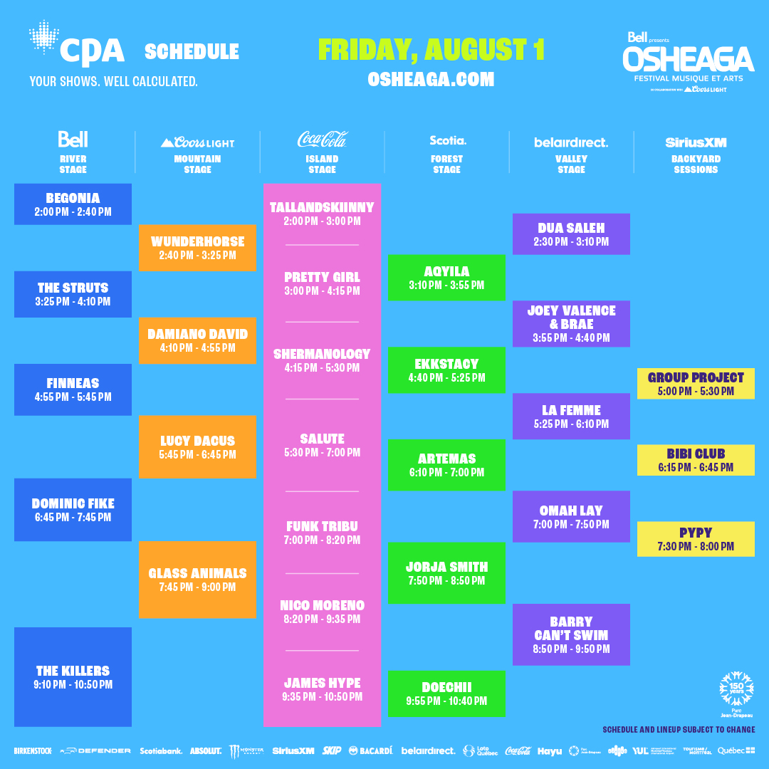 OSHEAGA 2025 | August 1 to August 3, 2025