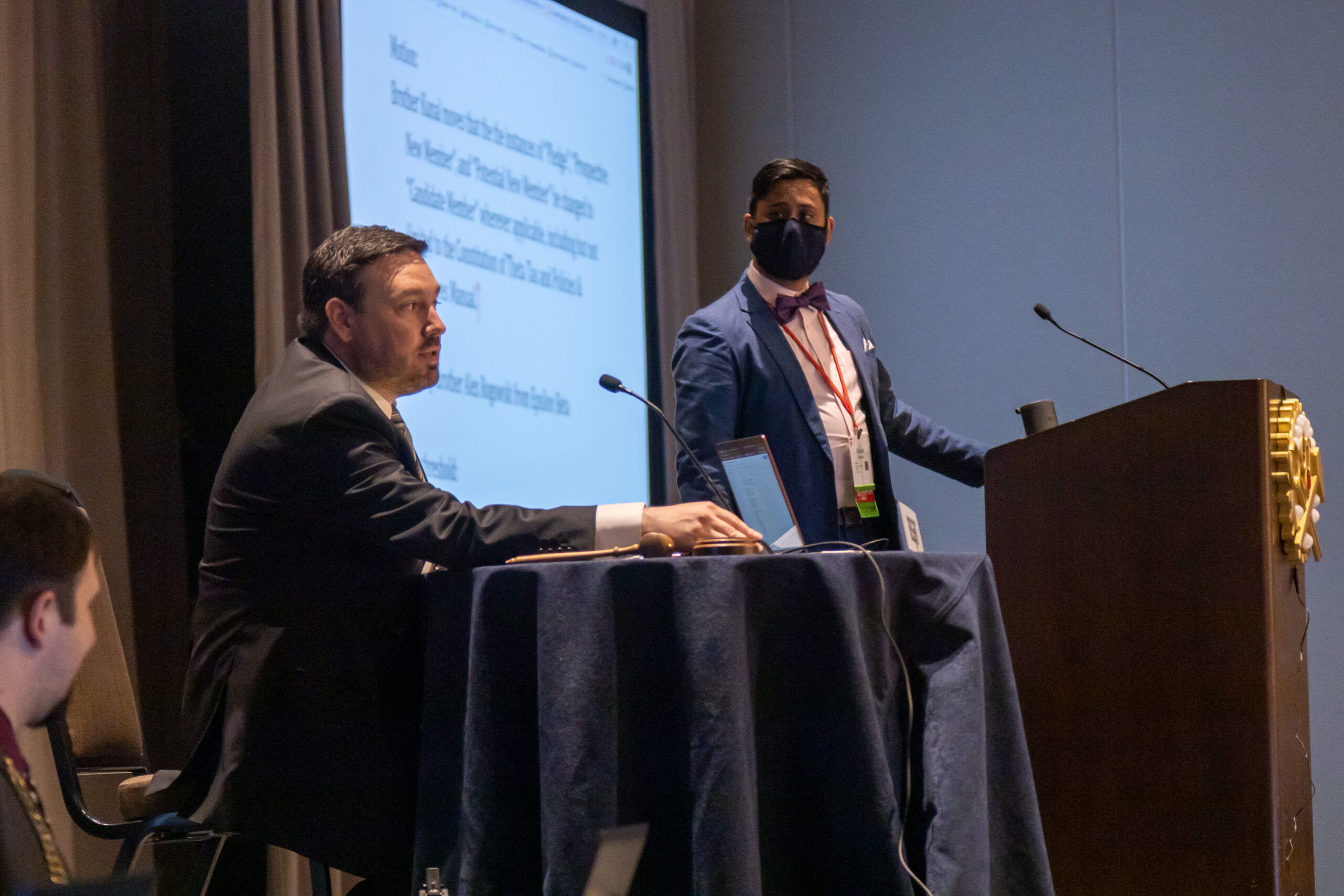 A speaker giving a talk at the national Theta Tau conference