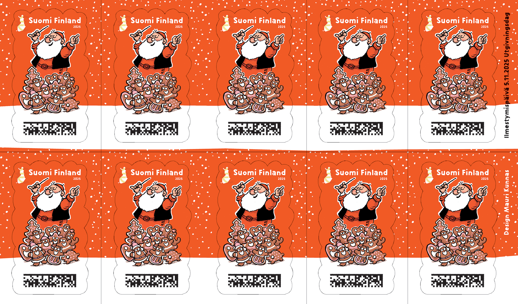 Heartwarming Christmas stamps illustrated by Mauri Kunnas bring joy to this year’s holiday greetings