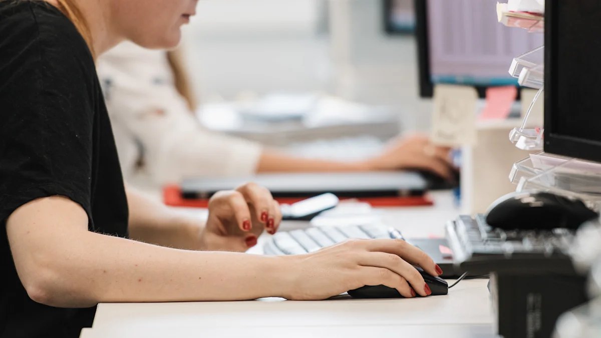Woman working on a computer