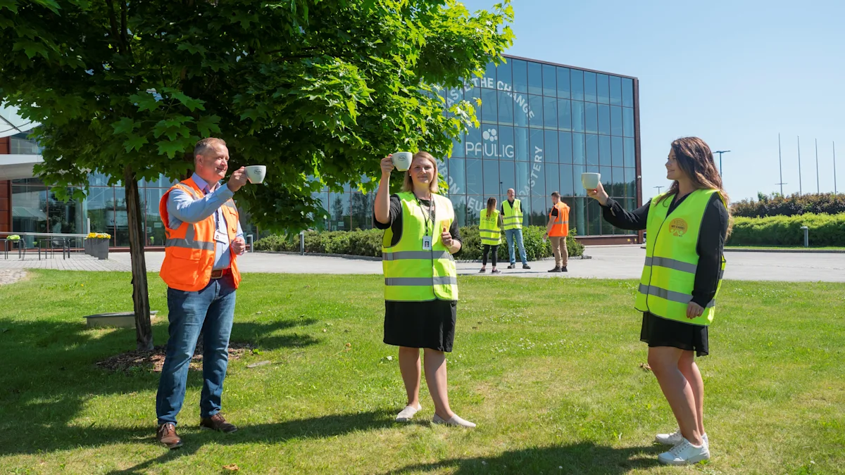Employees from Paulig, Transval and Neste together in a picture.