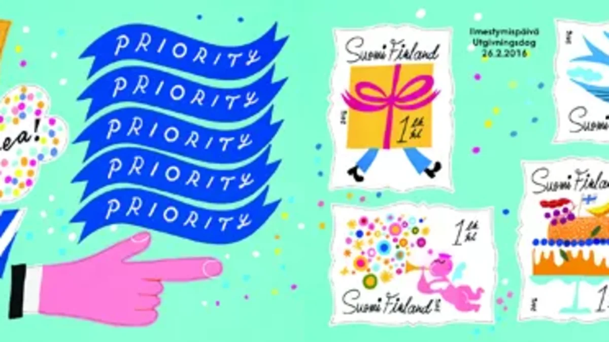 Cheerful congratulations stamps