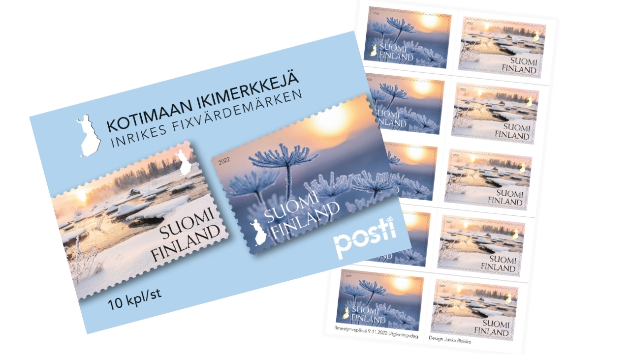 Kuuraiset kukat ylivoimainen voittaja Suomen kaunein postimerkki -kisassa