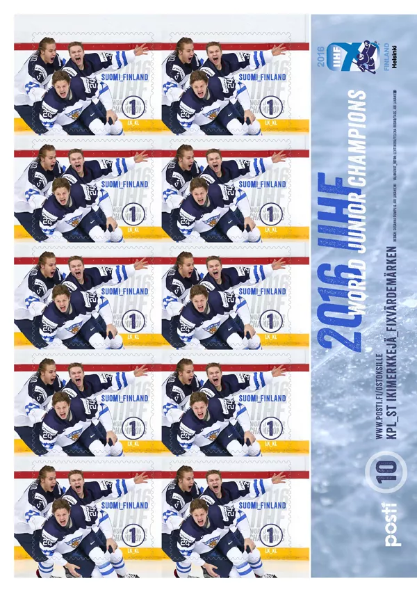 Finland's ice hockey team on ice.