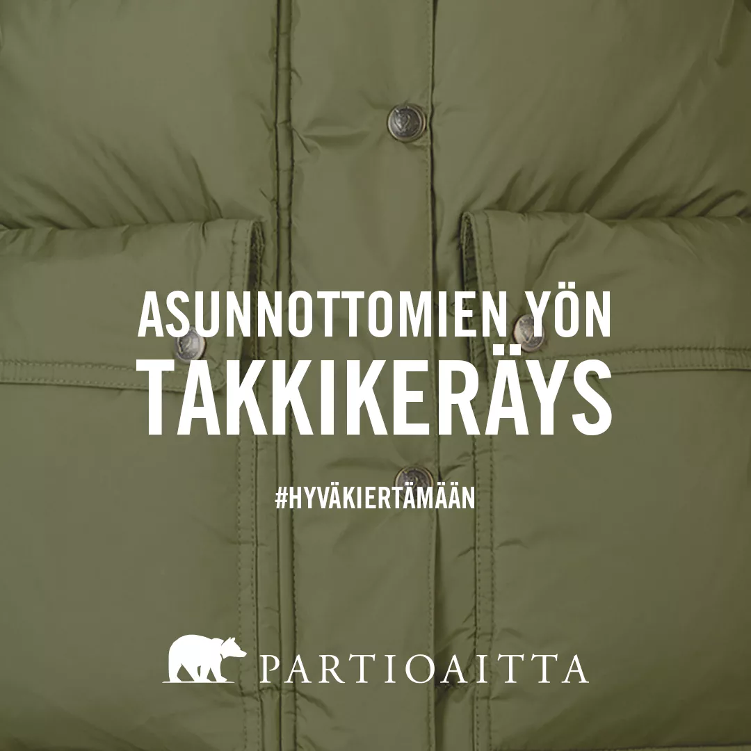 Keräämme jälleen yhdessä Partioaitan kanssa takkeja asunnottomille