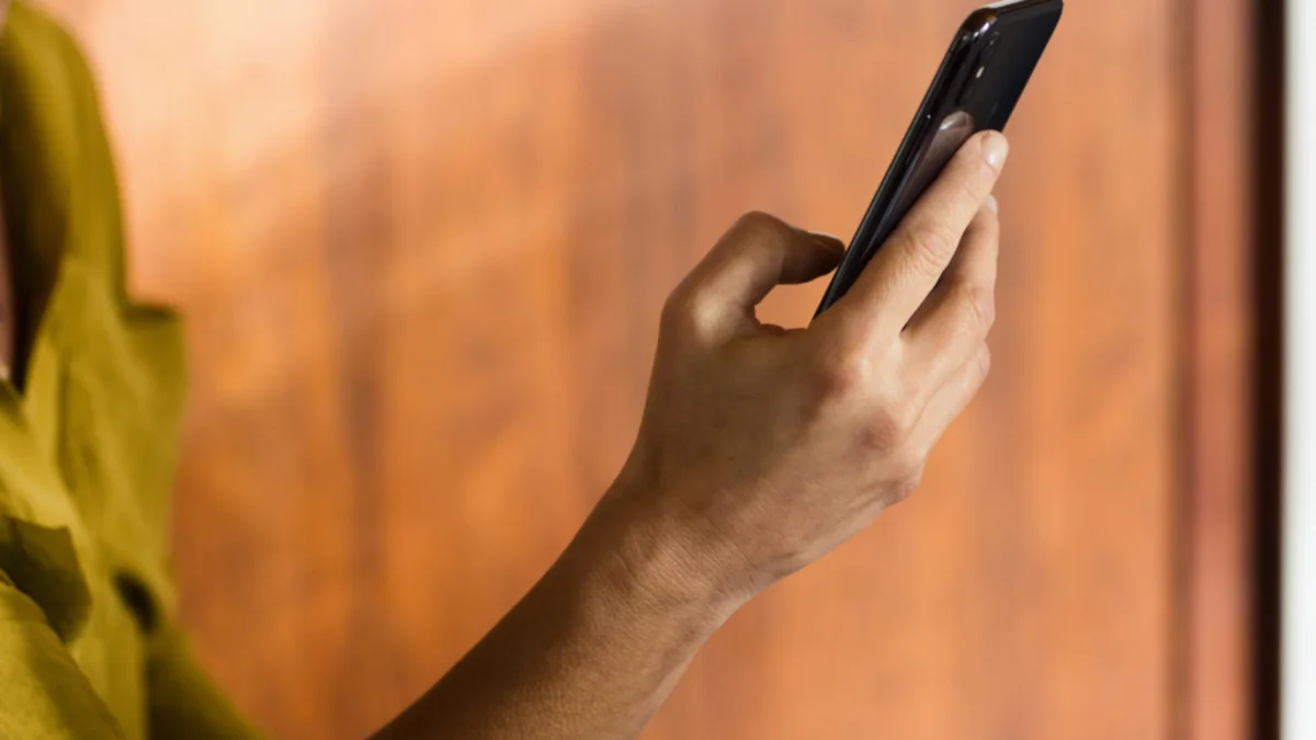 Customer browsing our services on a smartphone.