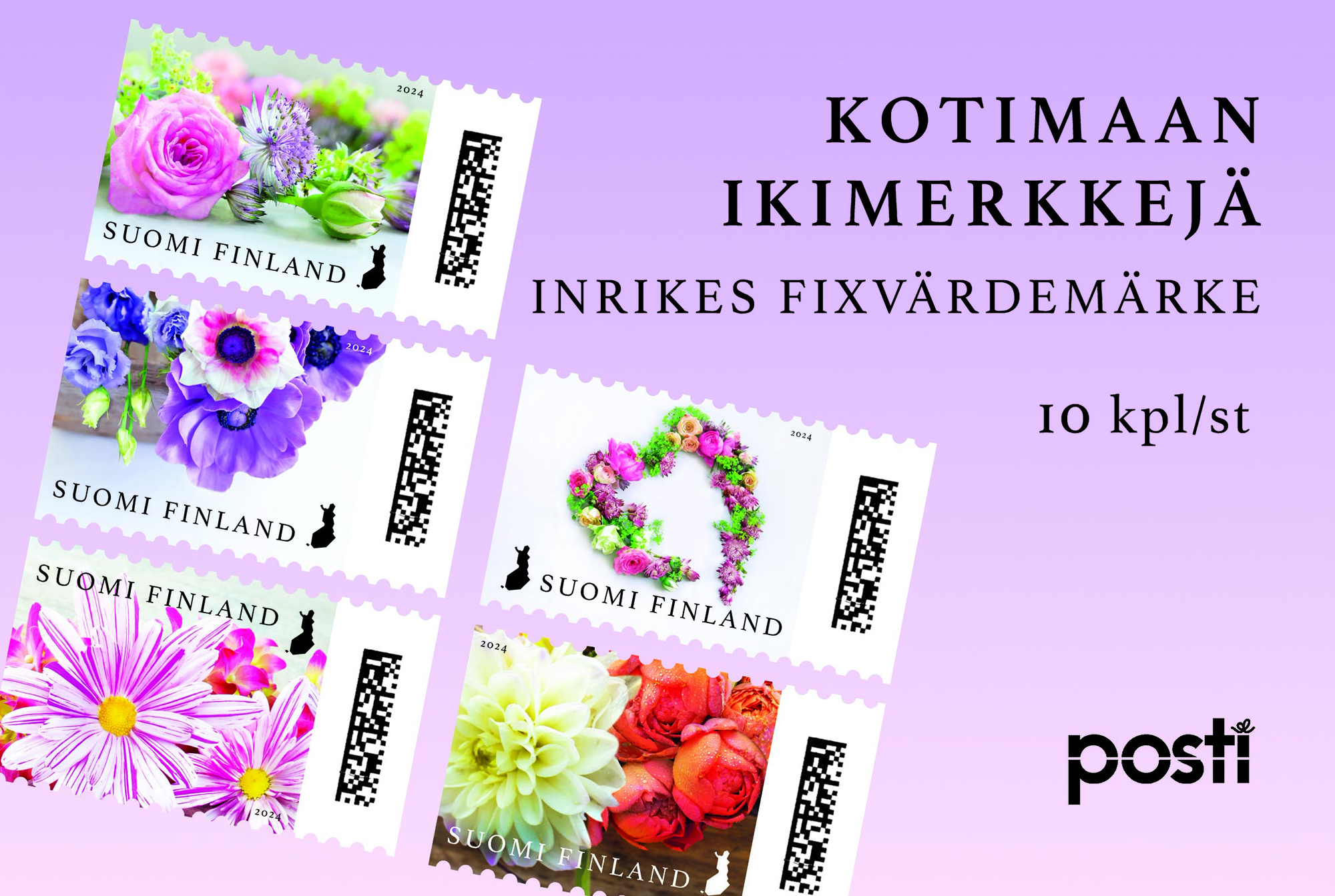 January stamps feature flowers, spring dreams and the taste of summer