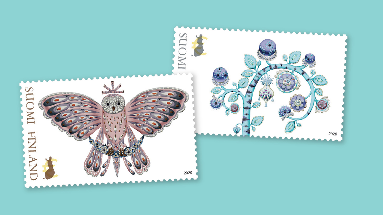 Klaus Haapaniemi teki postimerkit lumotun metsän hahmoista