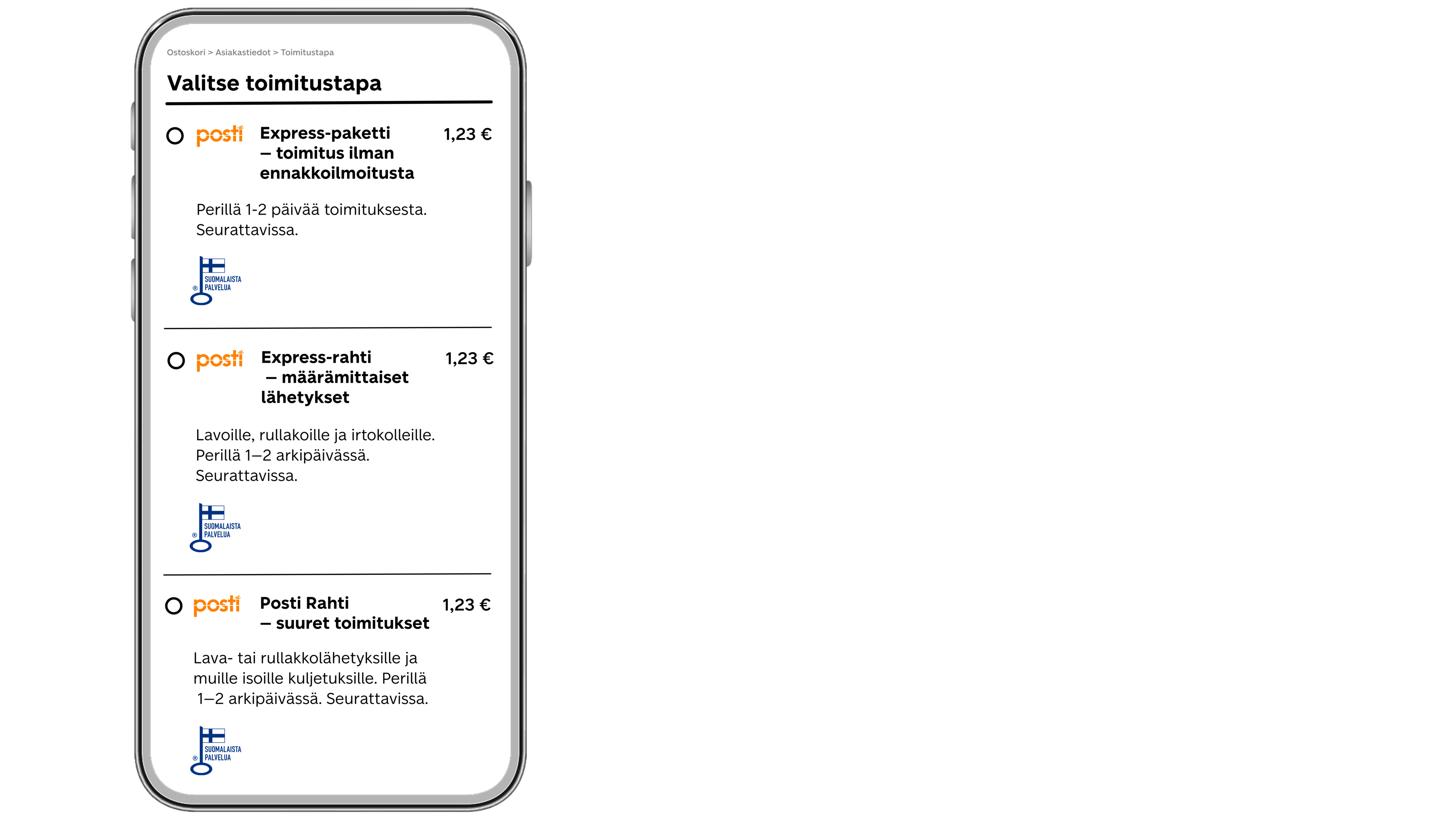 Checkout toimitukset yrityksille, mallikuva tekstistä