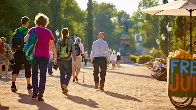 People walking in the park