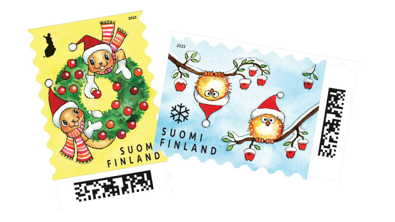 Djurfigurerna på julfrimärkena sprider glädje