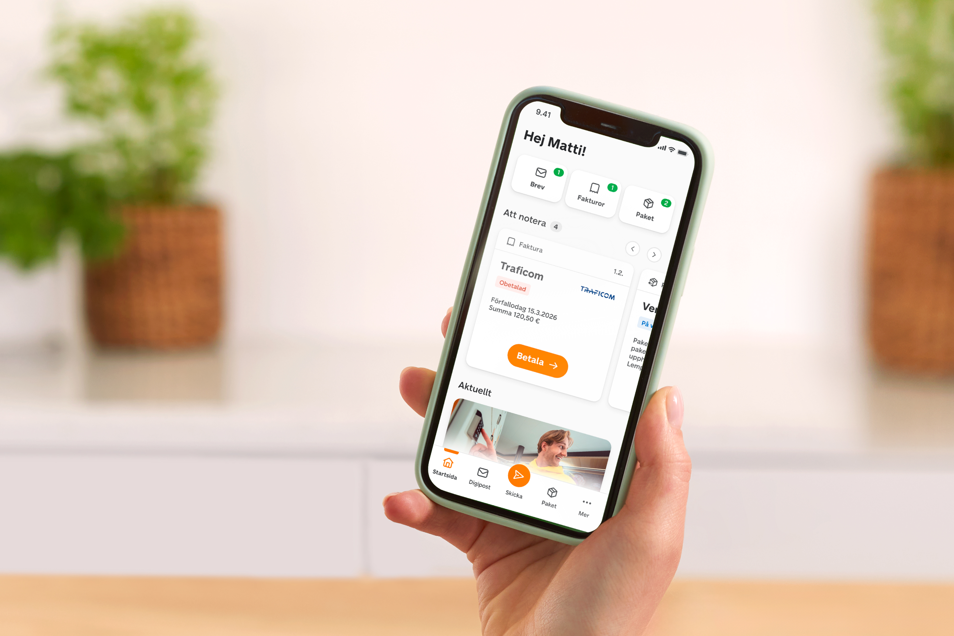 Digipost lyfts fram på startsidan – OmaPosti har uppdaterats för att bättre möta användarnas behov