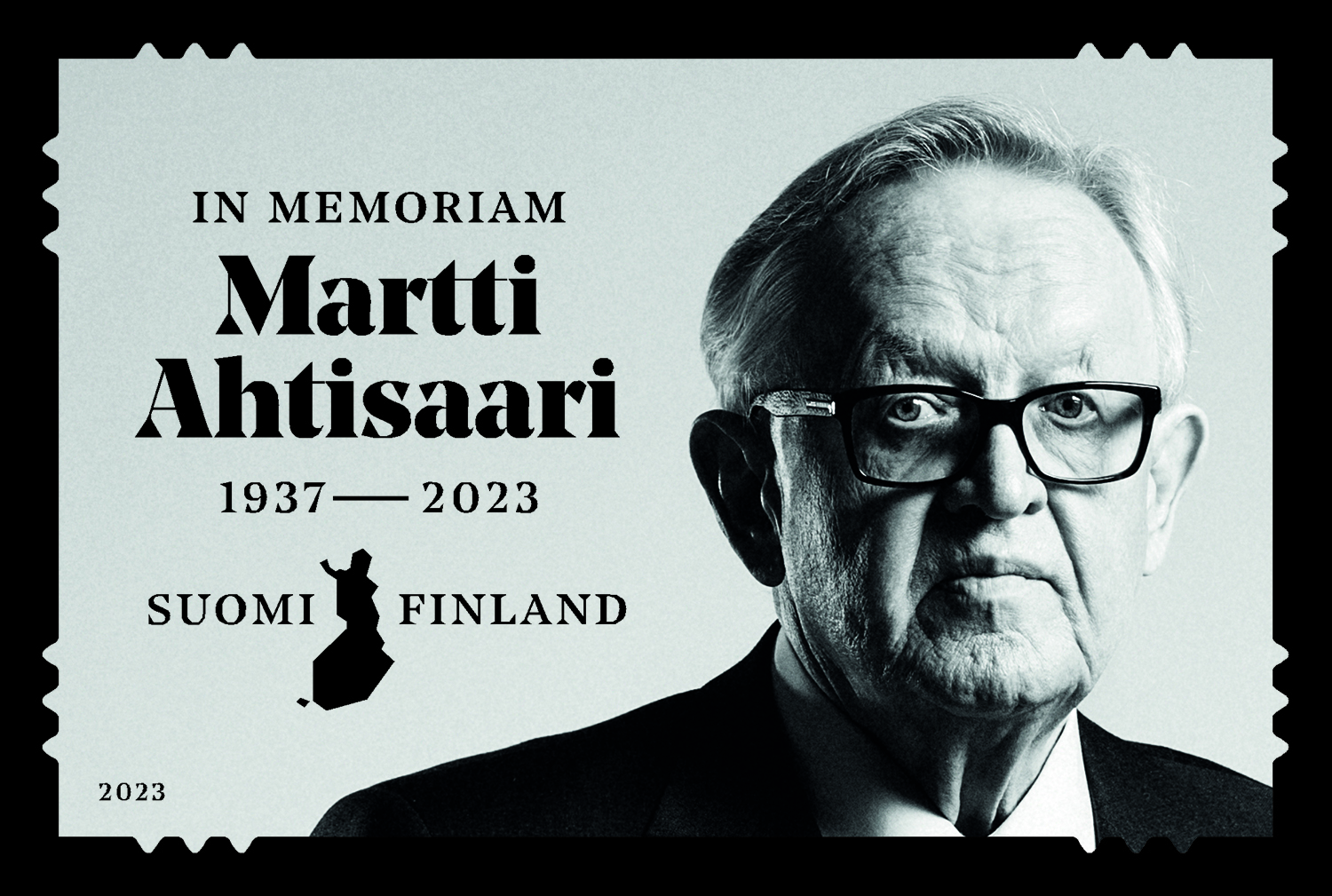 Stamp in memory of President Martti Ahtisaari 