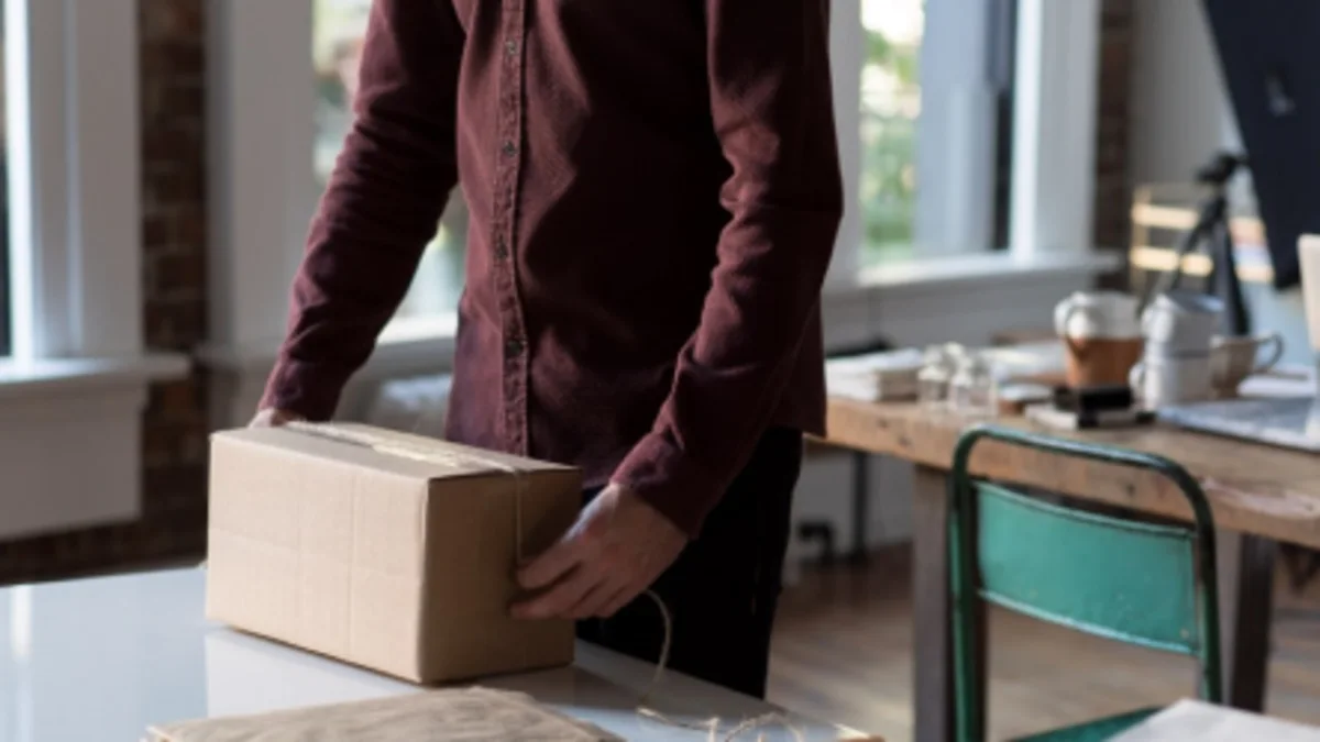 Package on a table