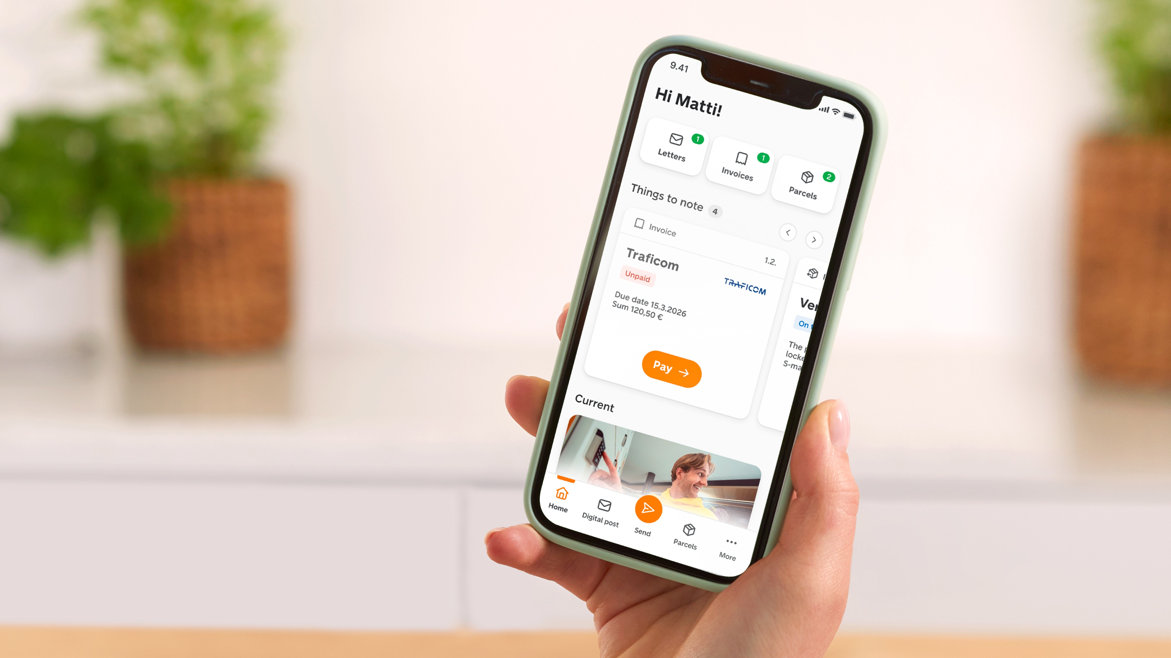 With a phone in hand