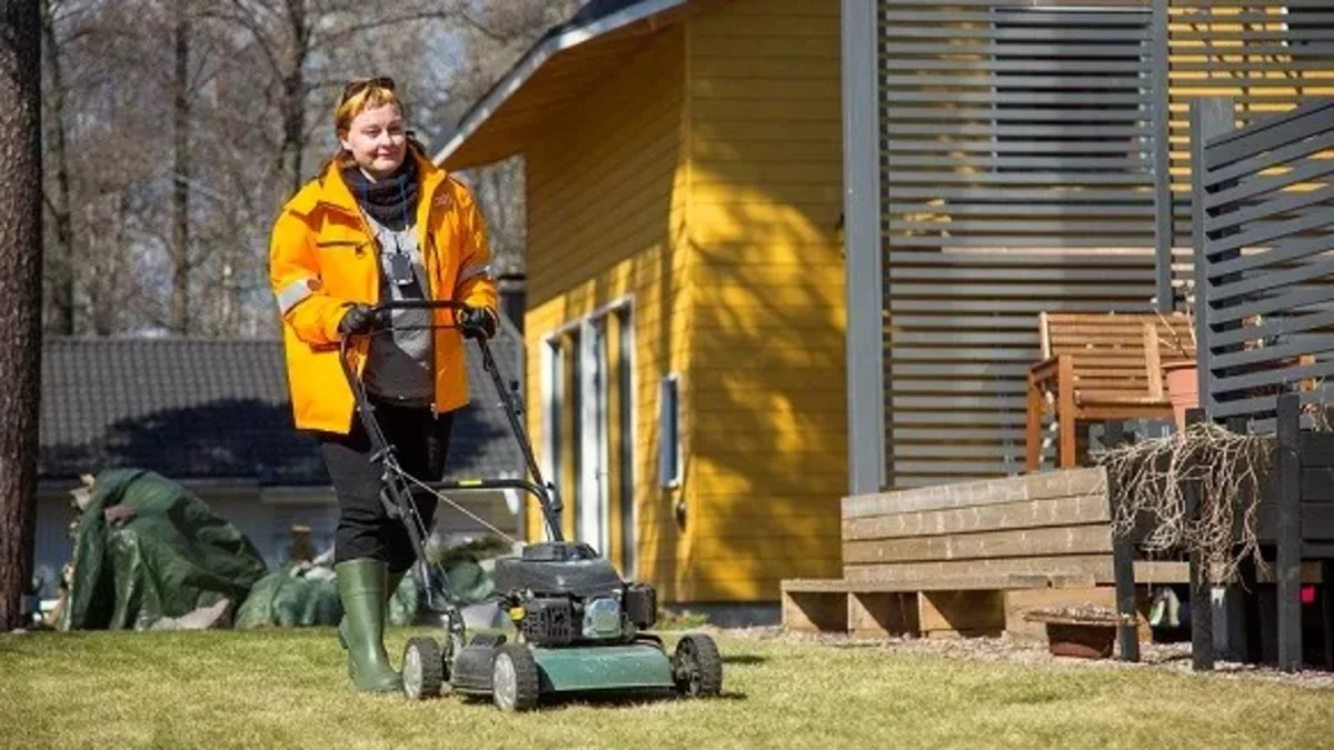Cutting grass
