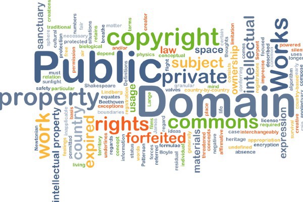 A word cloud with words Public Domain in the foreground.