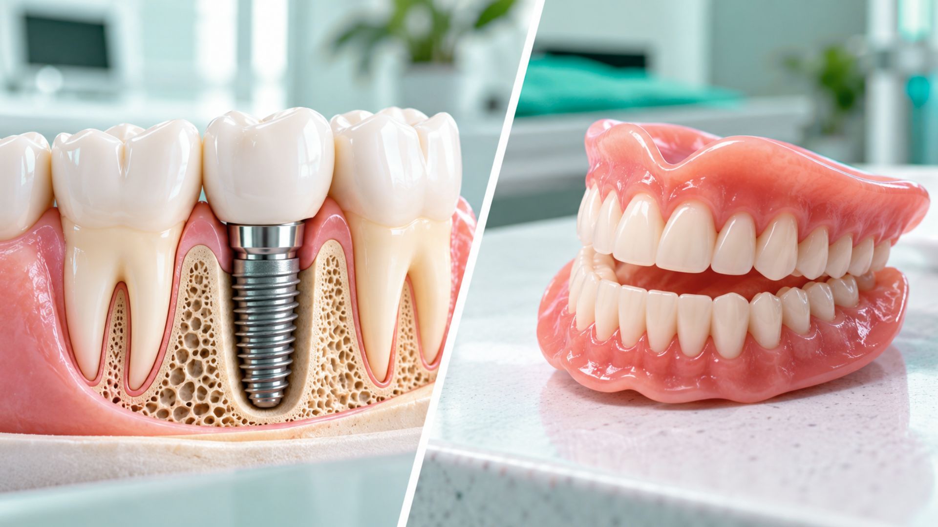 Dental Implants vs Dentures Compared
