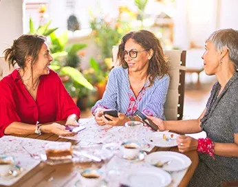 Three laughing women