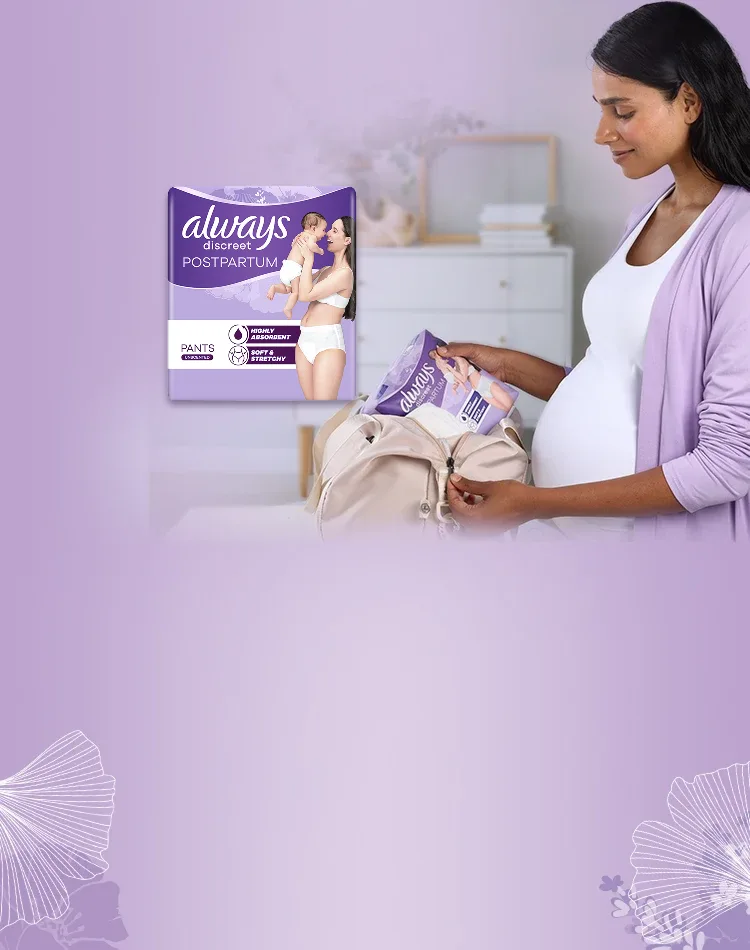Pregnant woman preparing her hospital bag for delivery