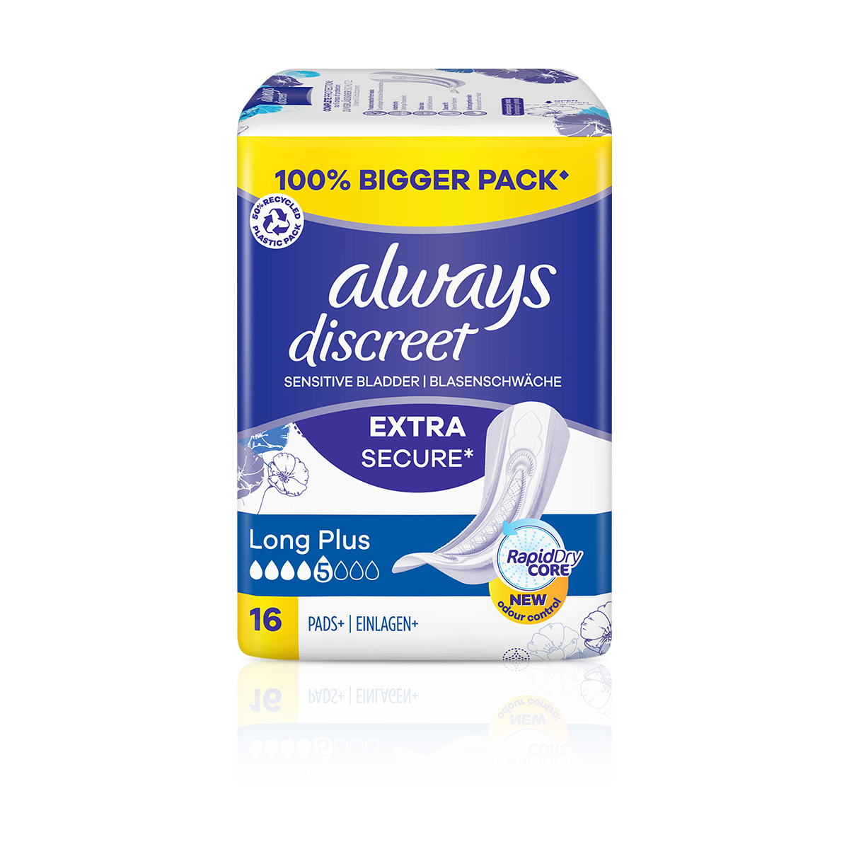 Drakes Online McDowall - Always Discreet For Sensitive Bladder Long Plus  Incontinence Pads 8 Pack