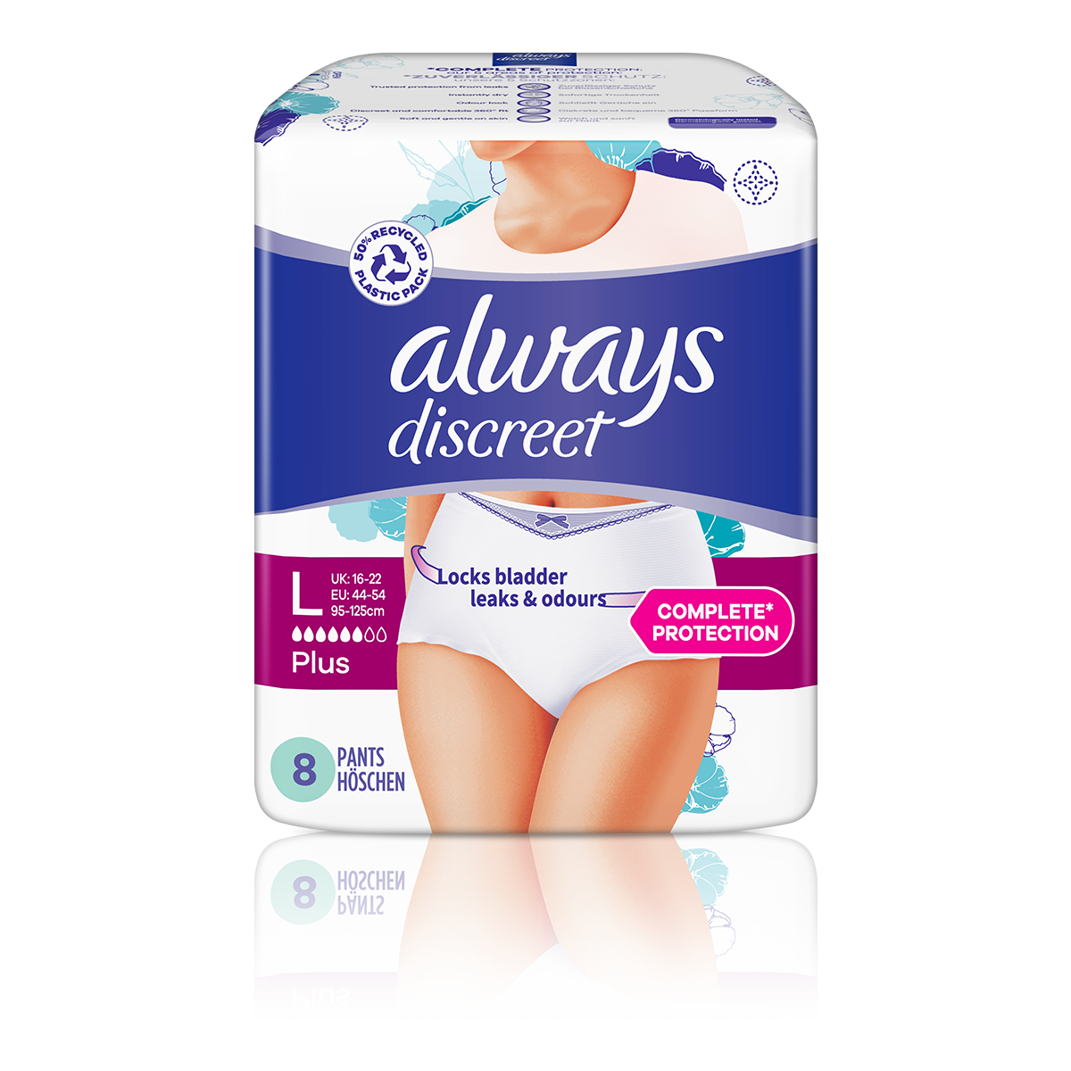 Always Discreet Adult Incontinence Underwear for Women, Size XXL, 44 CT 