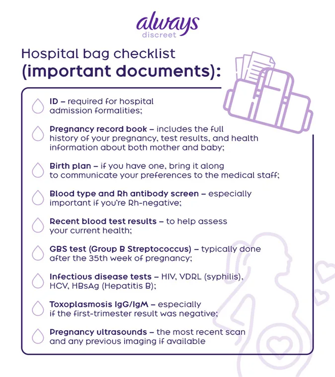 Hospital bag checklist (Essential items to take)