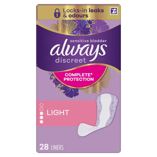 Always Discreet Light incontinence liners packaging