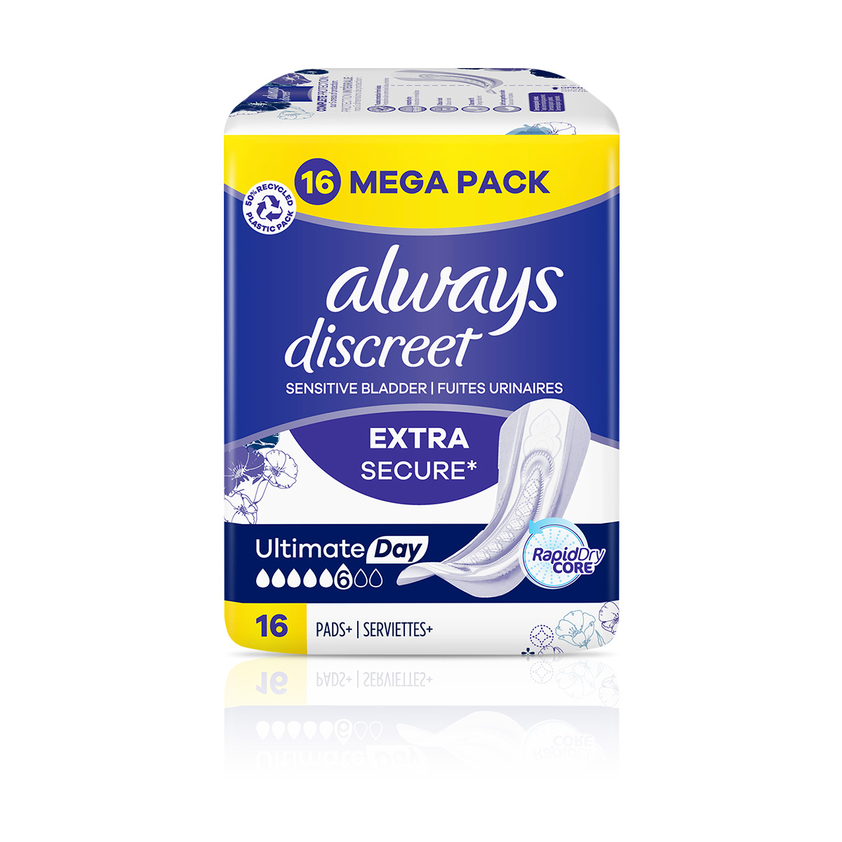 Always Adult Incontinence Pads for Women, Extra Heavy Absorbency