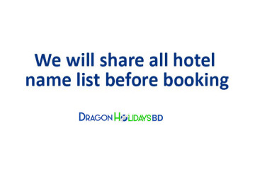Hotel names & photos provided before booking