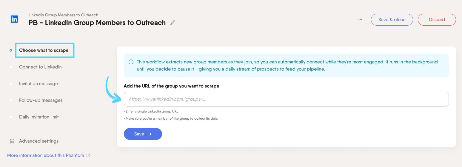 group mbrs to outreach wkfl step what to scrape
