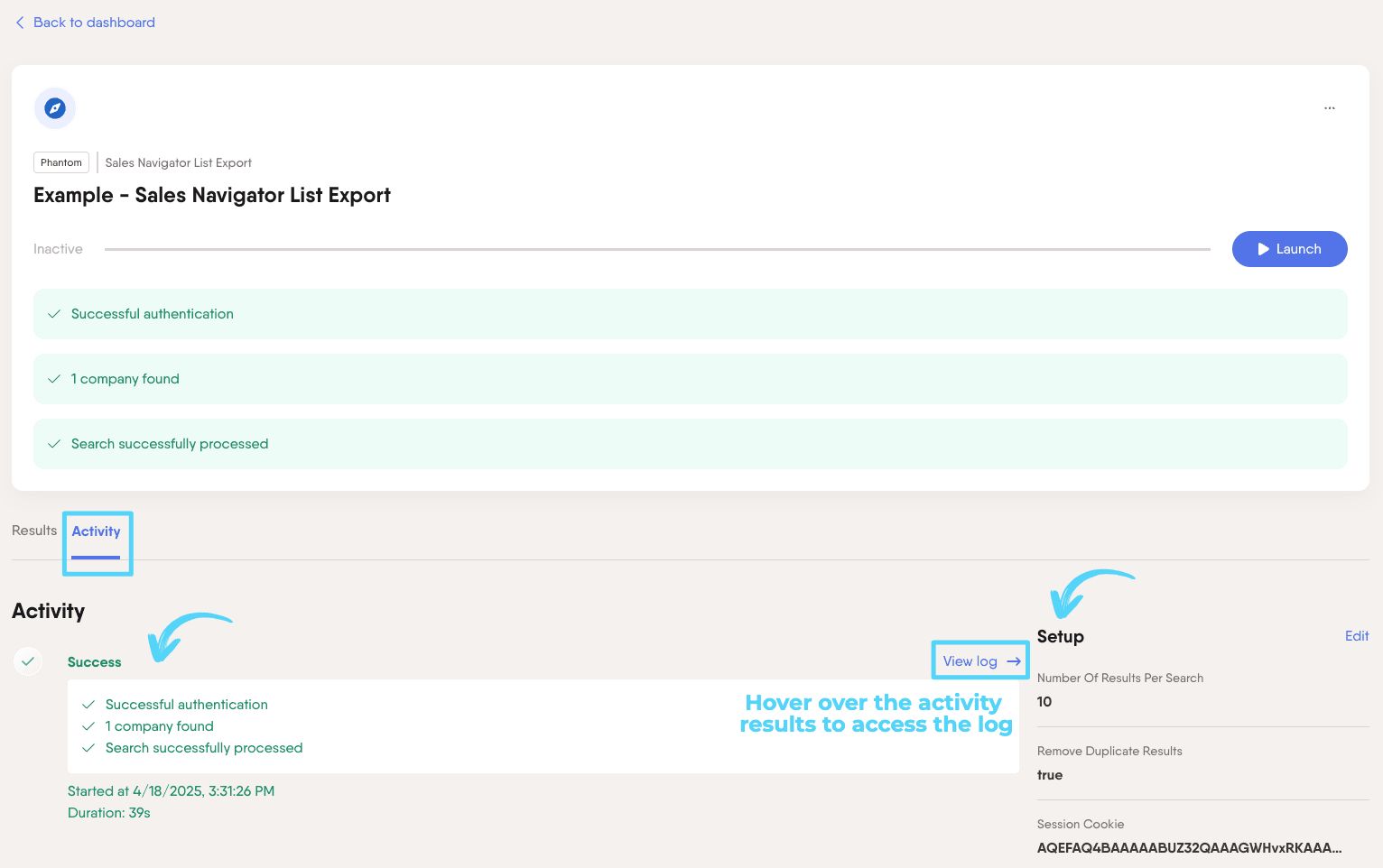 cb spec phantom SNLE activity tab